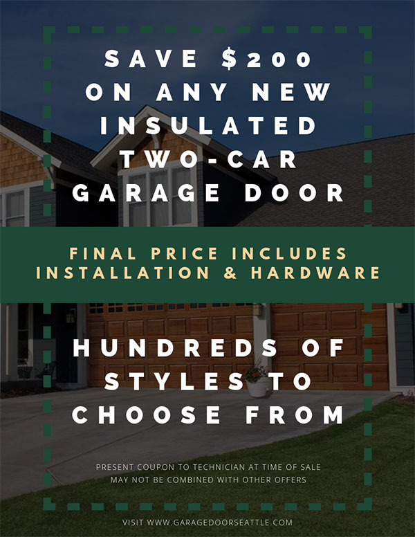 Save $200 on New Two-Car Garage Doors